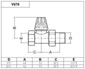 V167810MA Carlo Poletti ART-DECO | вентиль прямой нижний (бронза)