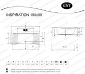 Акриловая гидромассажная ванна GNT INSPIRATION 190x90 Comfort-R