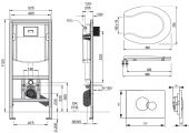 SANIT WC-Pack INEO PLUS BH1120 | комплект SET 5 in 1 (инсталляция+унитаз)