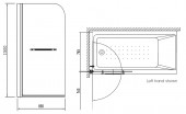 TWYFORD GEO6 G61968CP | поворотная шторка для ванны (реверсивная модель)