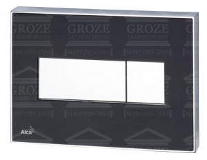 ALCAPLAST M1374 | клавиша смыва с цветным вкладышем для унитаза (цвет чёрный глянцевый) ― поставщик сантехники и отопительного оборудования SAN-GROZE