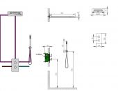 Flova Design Themostatic Round | термостатическая душевая система скрытого монтажа (хром)