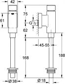 Grohe RONDO 37346 | нажимной кран (смывной механизм) для уринала (писсуара)